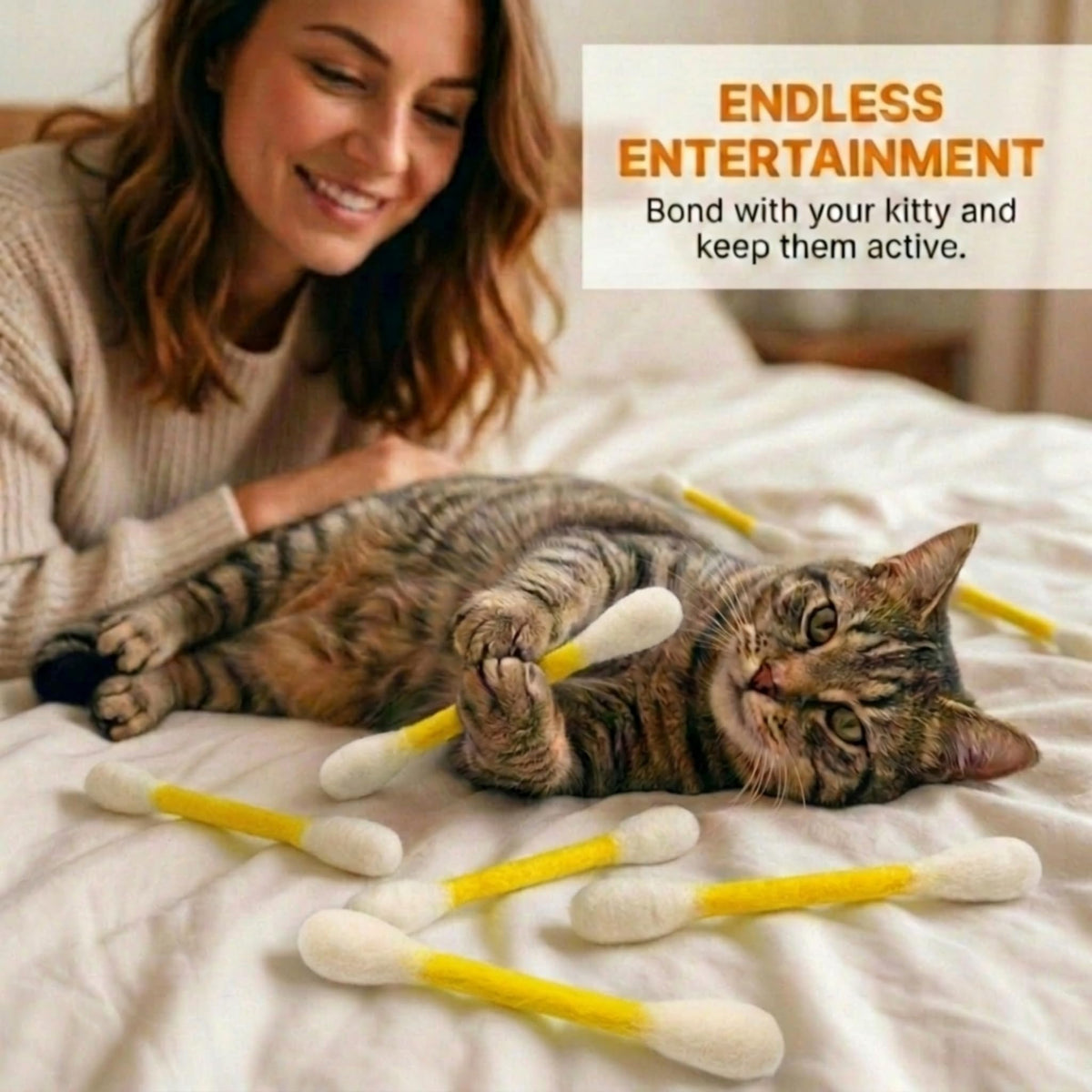 Glaciart One Pet Toy in Regular, Yellow Swabs