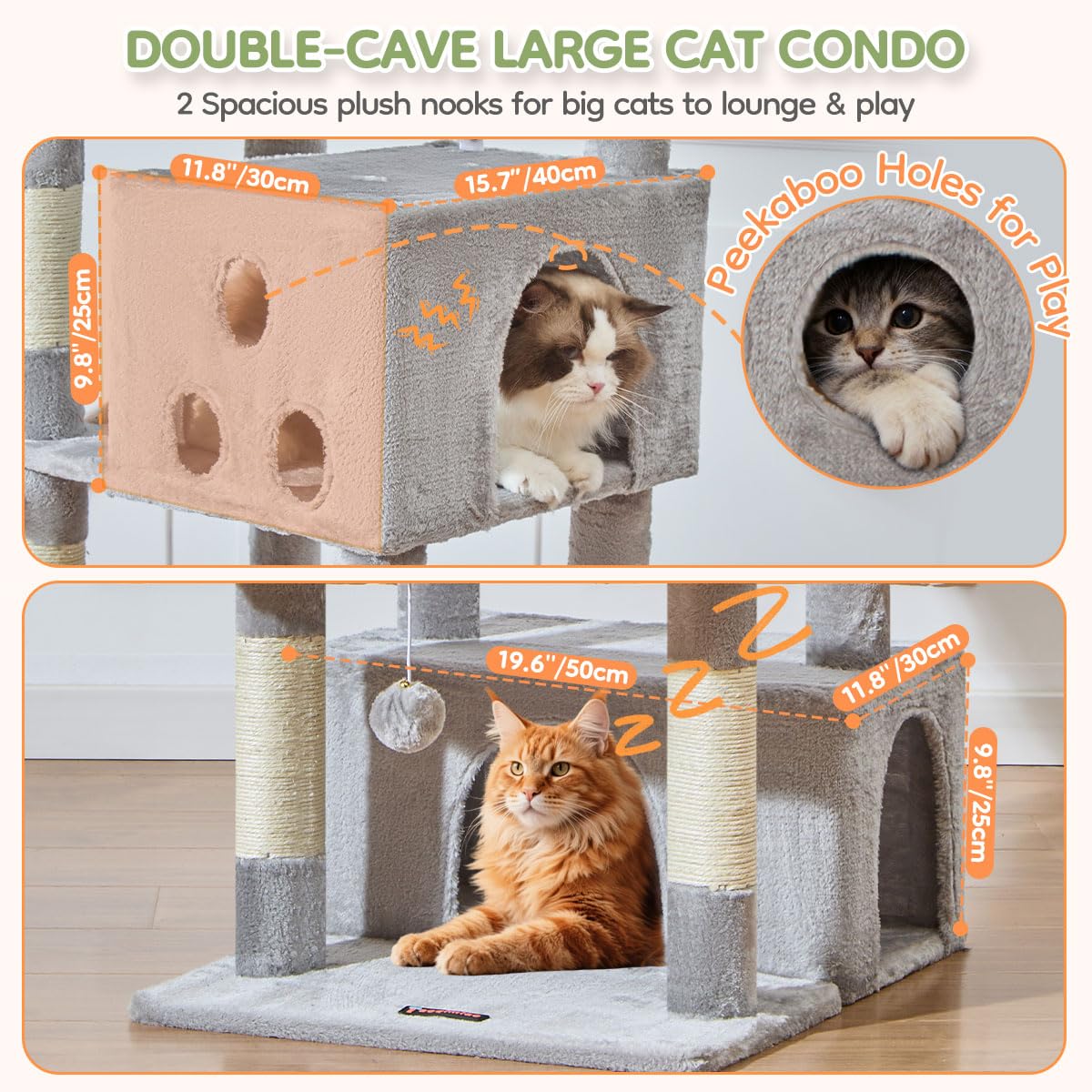 Taoqimiao Pet Activity Structure in 79 inch, Light Gray
