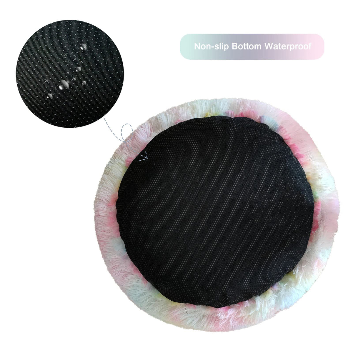 Patas Lague Pet Bed Mat in S:20x20INCH, Black
