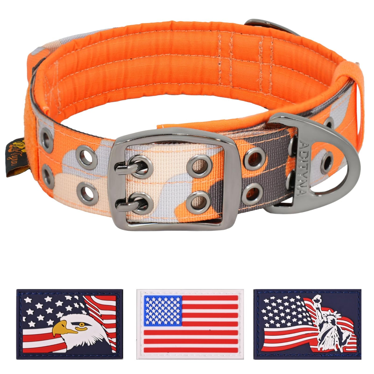 ADITYNA Animal Collar in Extra-Large: Fit 24-30" Neck, Camo Orange