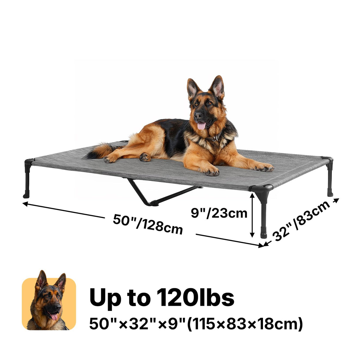 Veehoo Pet Bed Mat in 49.0"L x 33.0"W x 9.0"Th, Black Silver