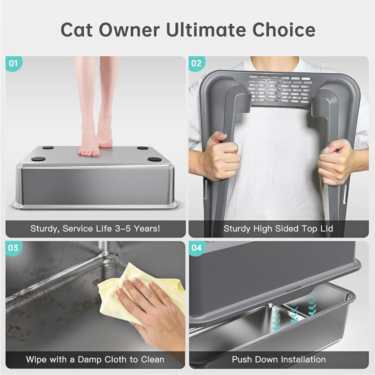 WoofiGo Litter Box in X-Large, 25-Mid Grey