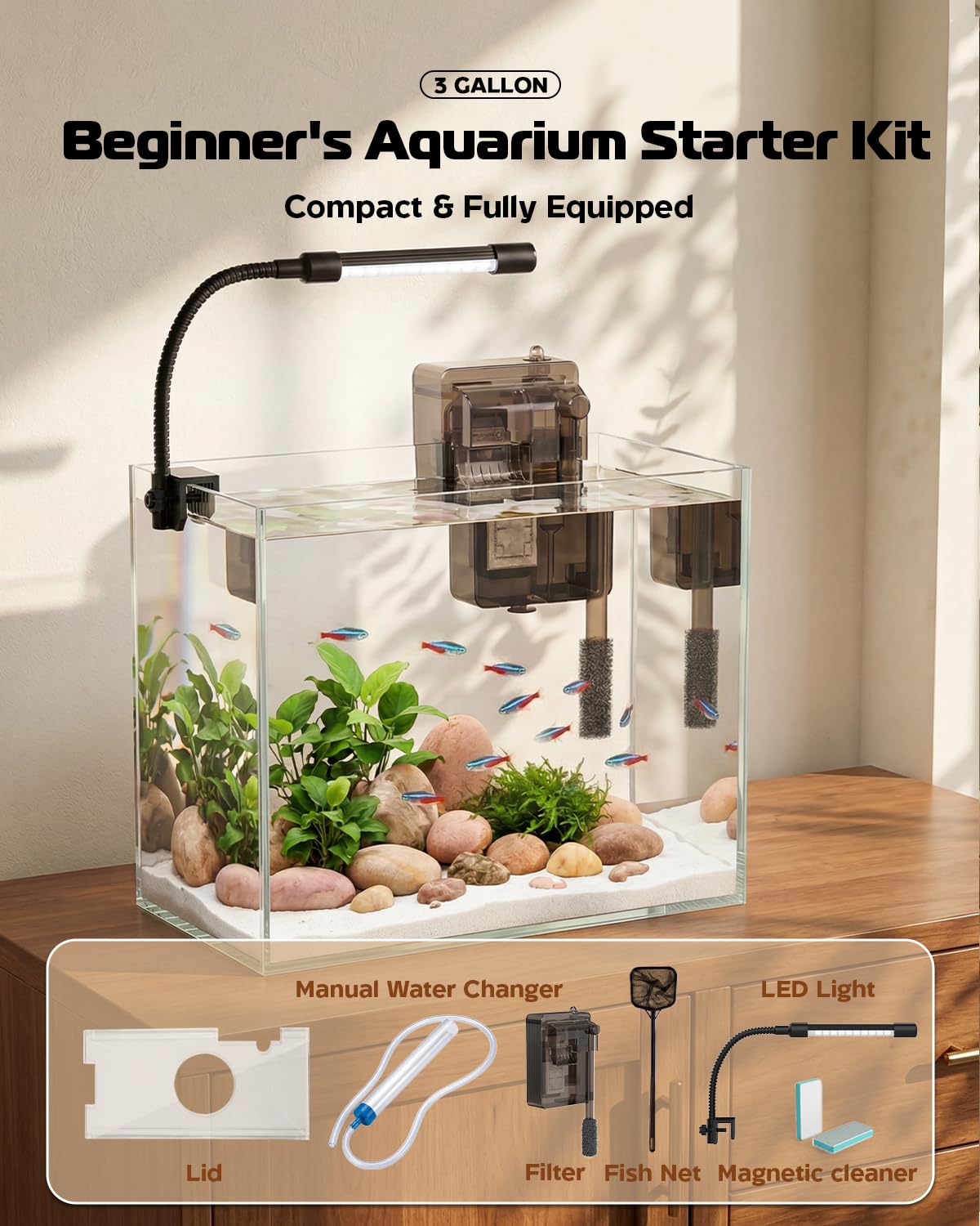 minilake Vivarium in 3 Gallon, Transparent