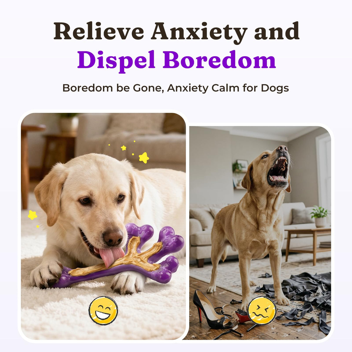 Frienhund Pet Toy in 3 Pack, Deep purple-3-Pack