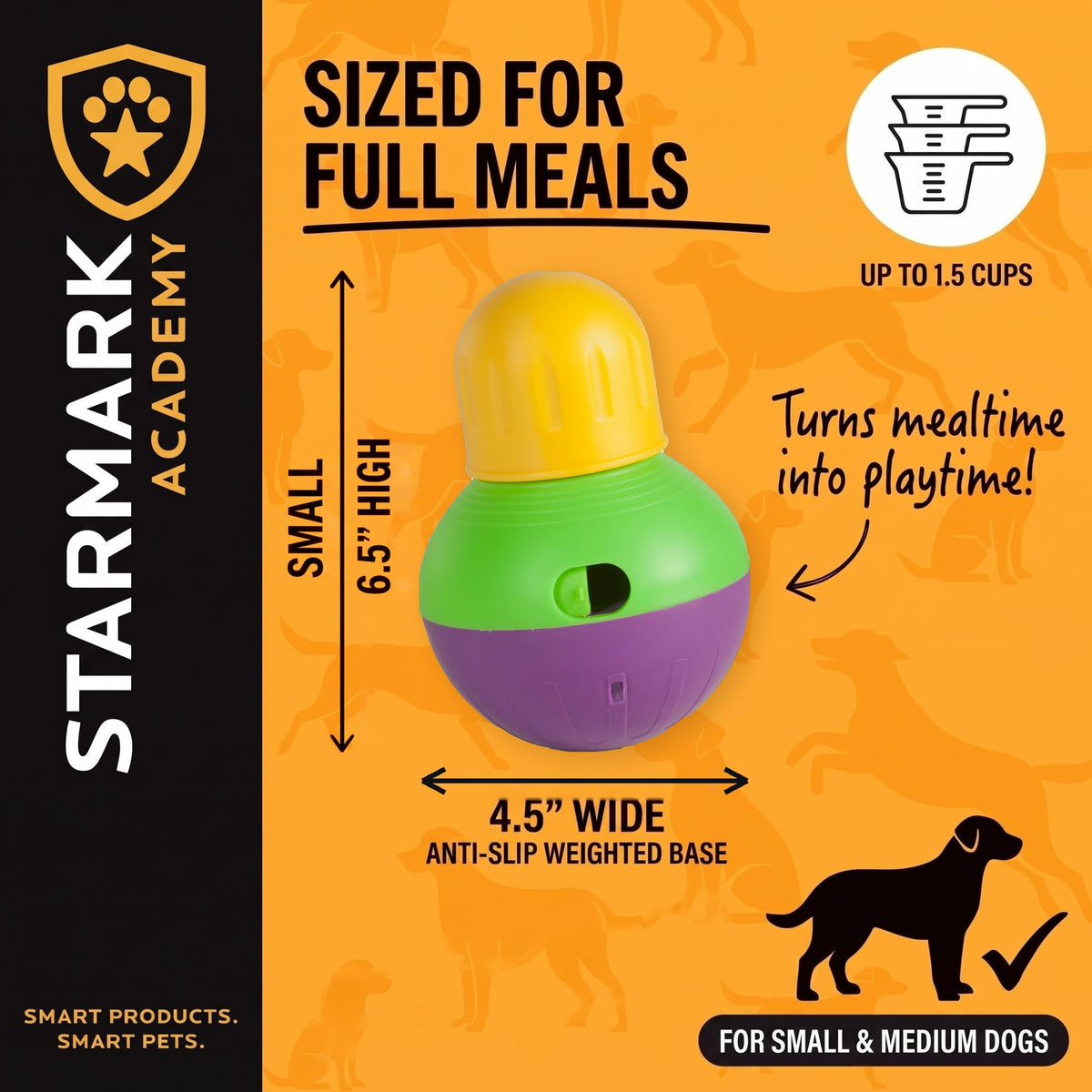 Starmark Pet Toy in Small, Green, purple, and yellow