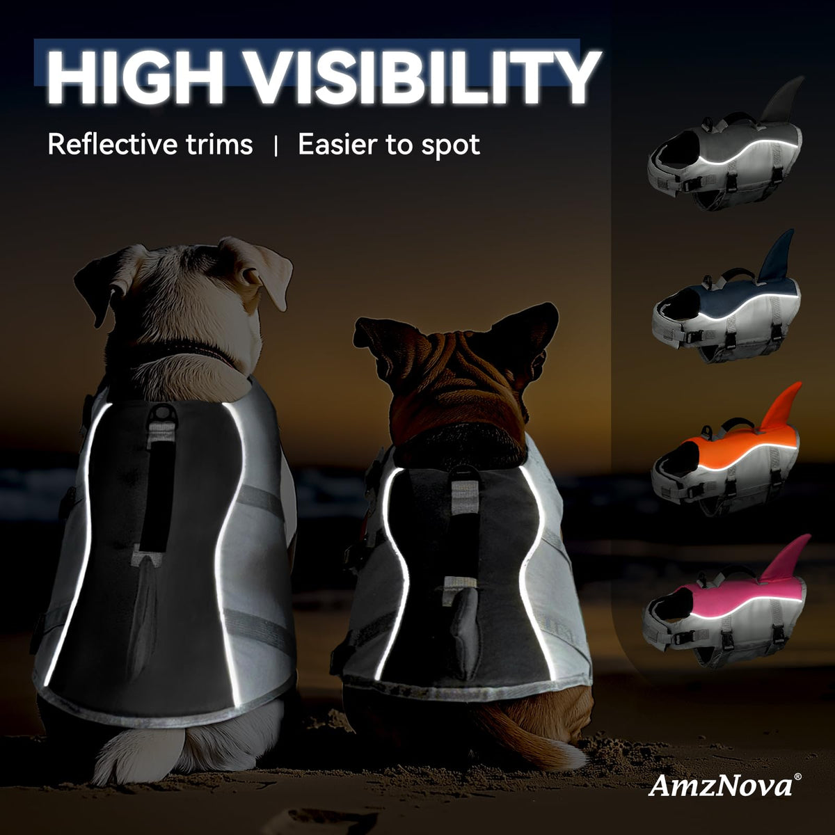 AMZNOVA Pet Apparel in XS: 13-18in (Chest Girth), Grey