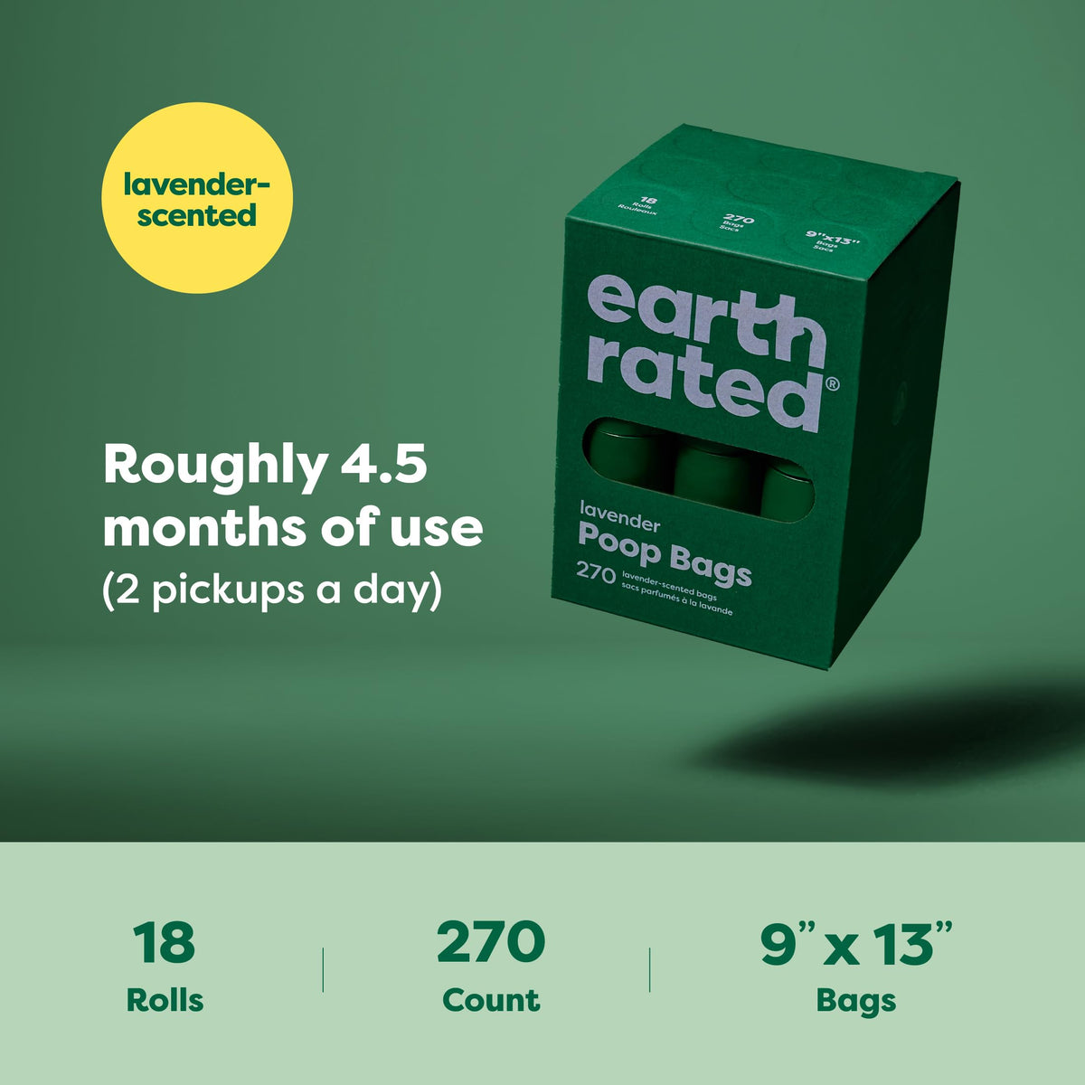 Earth Rated Waste Bag in 1 Count (Pack of 270), Lavender-Scented