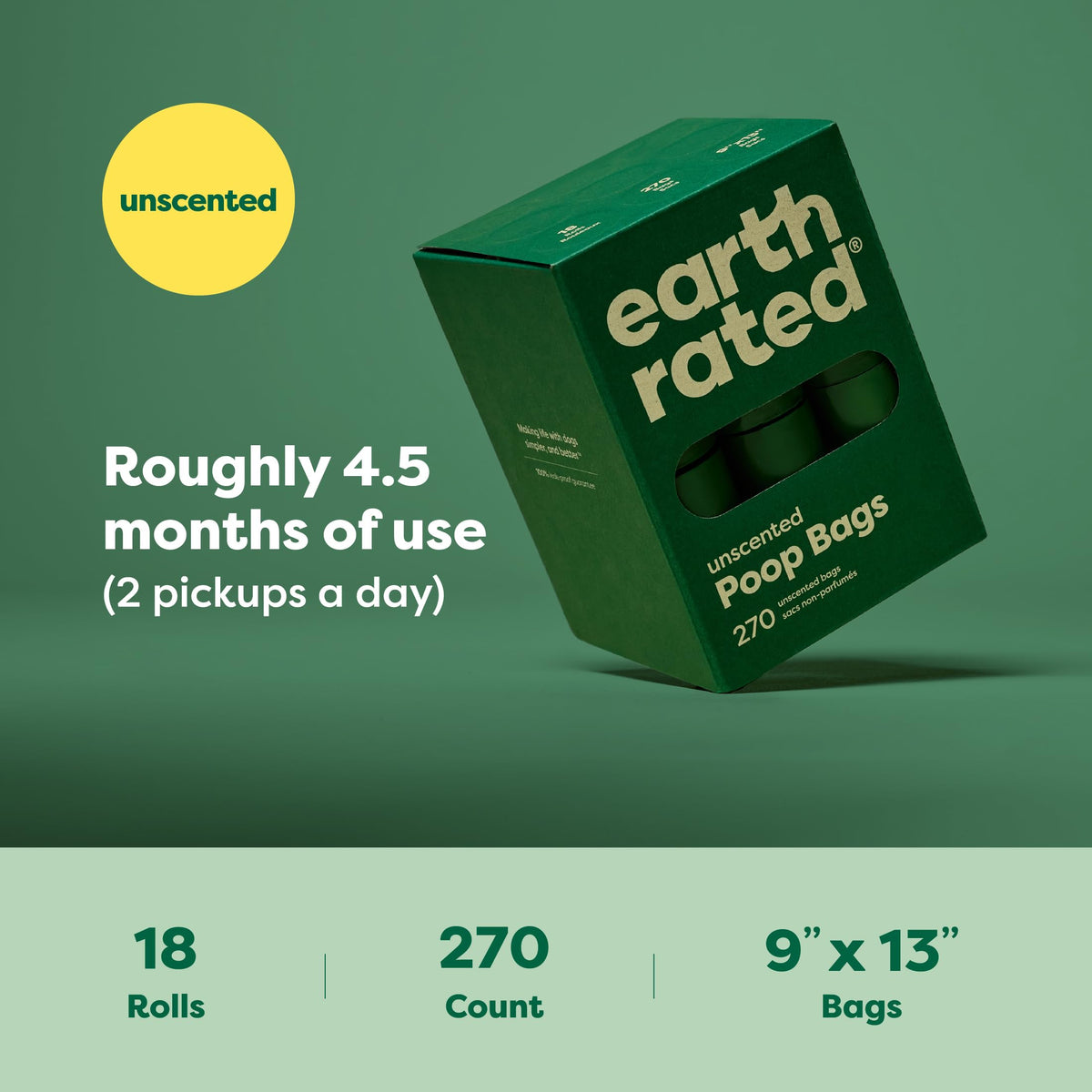Earth Rated Waste Bag in 1 Count (Pack of 270), Unscented