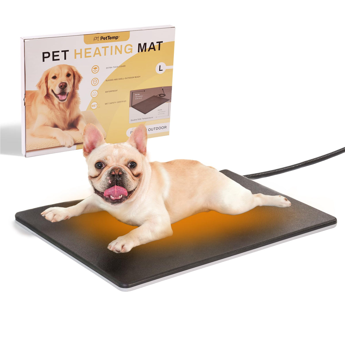 PetTemp Pet Bed Mat in L: 20'' x 16'', Black