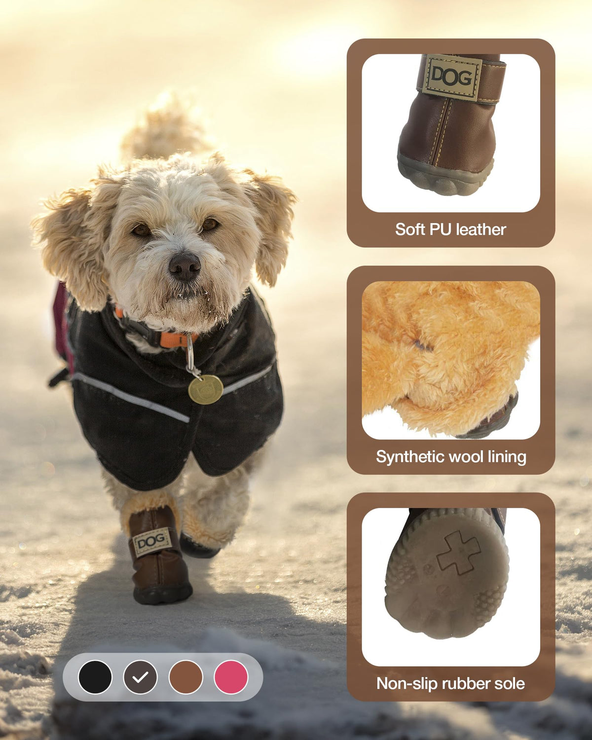 WINSOON Paw Hoof Protector in 2, Dark Brown