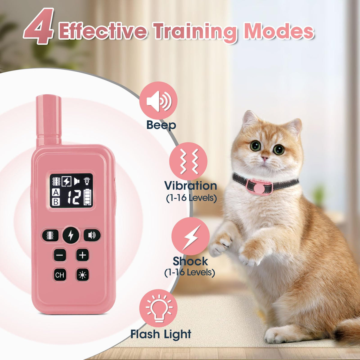 FASHILEAD Animal Collar in Small, Pink