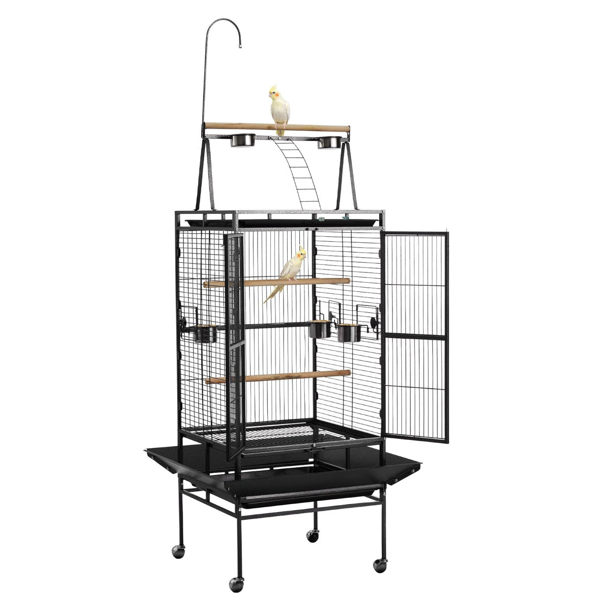 VEVOR Animal Cage in 32.7"L x 31.1"W x 82.7"H, Black