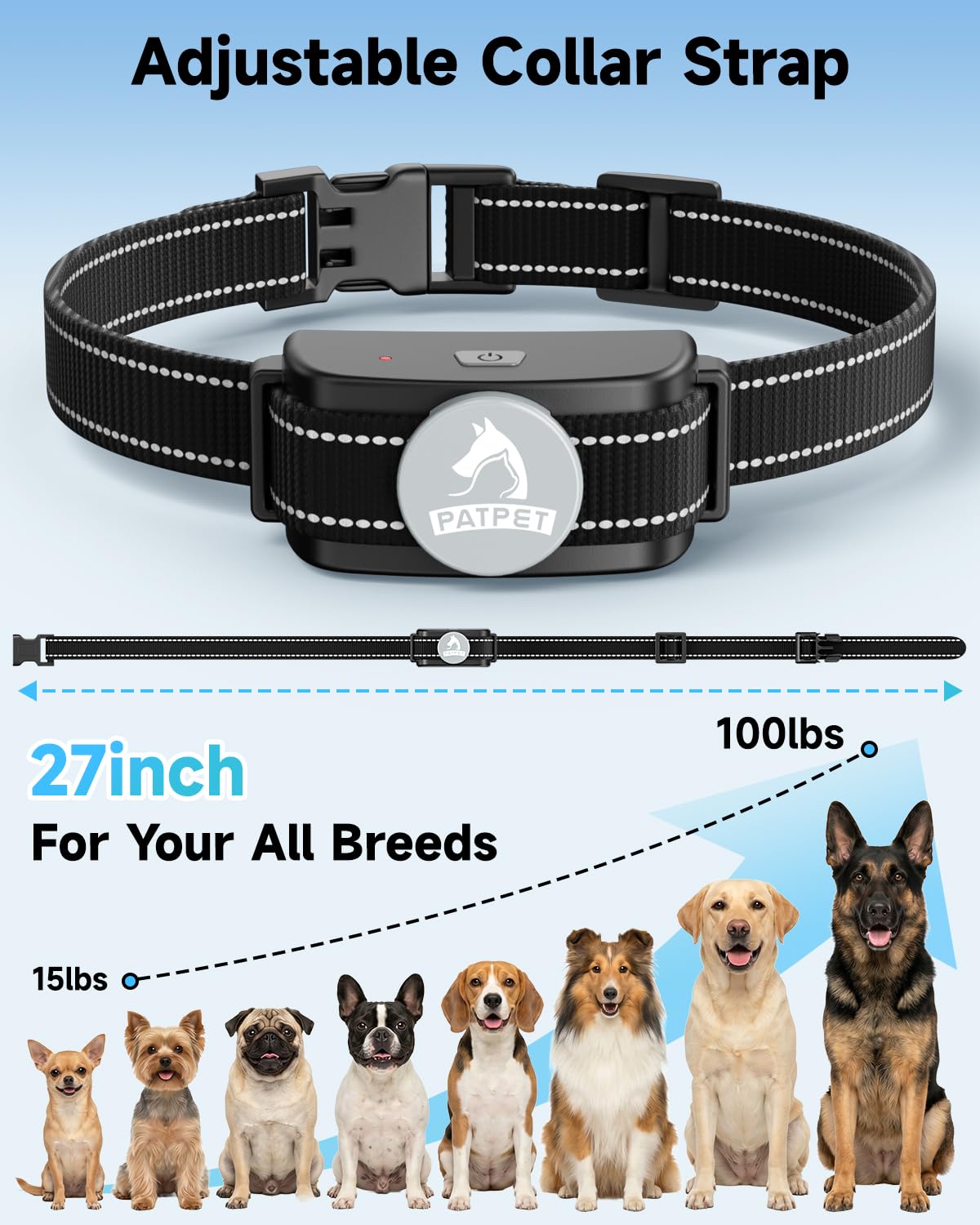 PATPET Animal Collar in 2 Count (Pack of 1), Grey