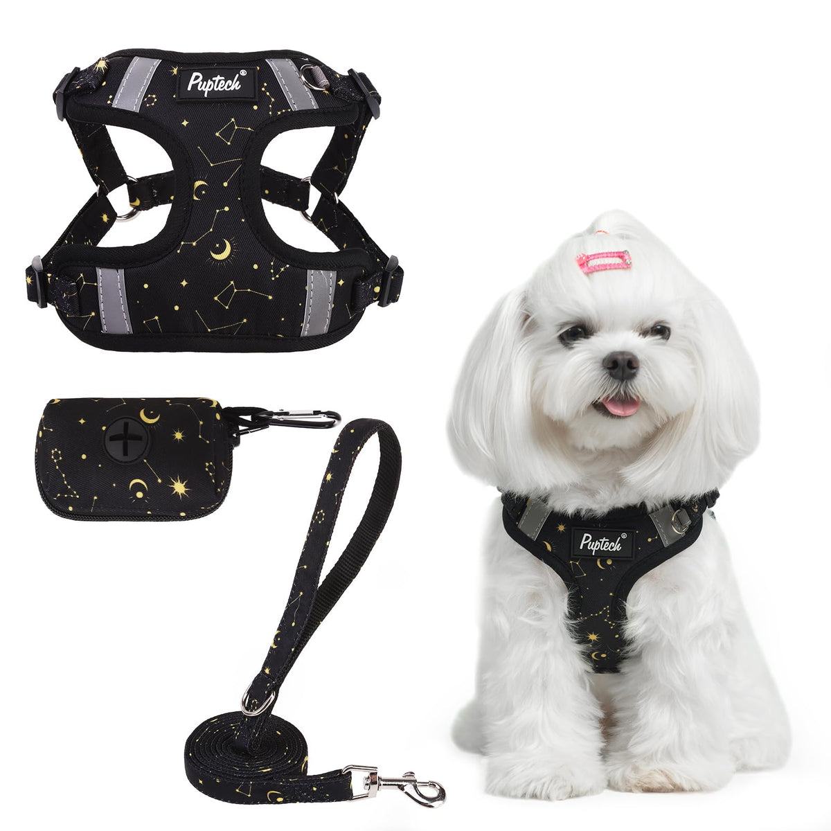 PUPTECK Animal Harness in XS (9-13lbs, Chest 14"-16"), #1 Blue(Breathable Mesh)