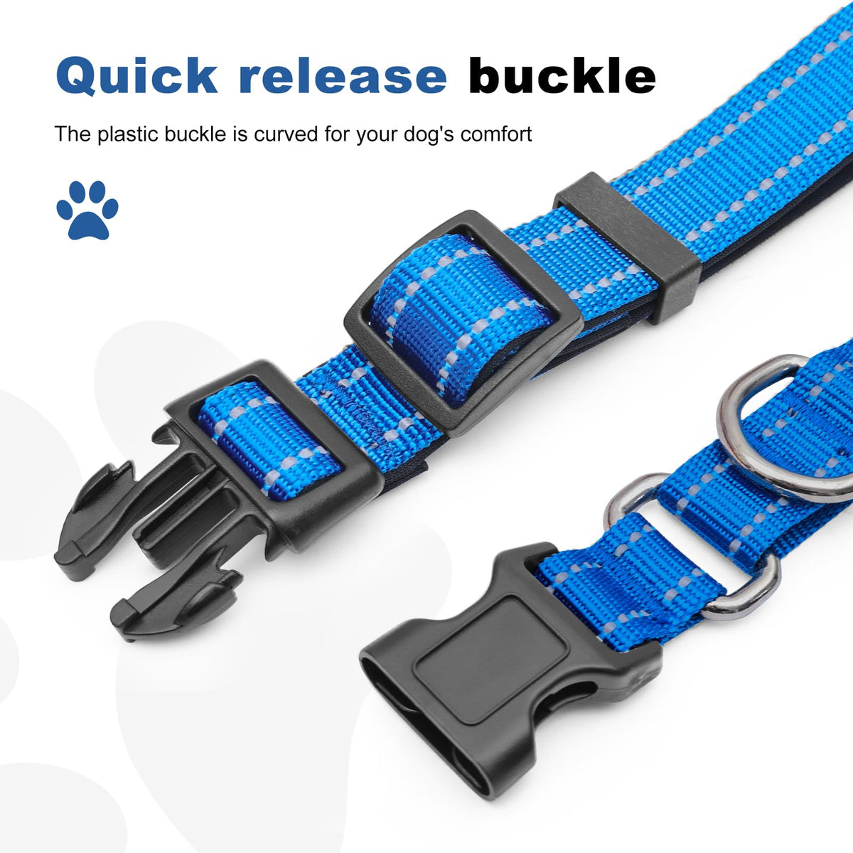 GDLKPS Animal Collar in XS:3/4" Wide for 11.5"-13.5" Neck, Blue