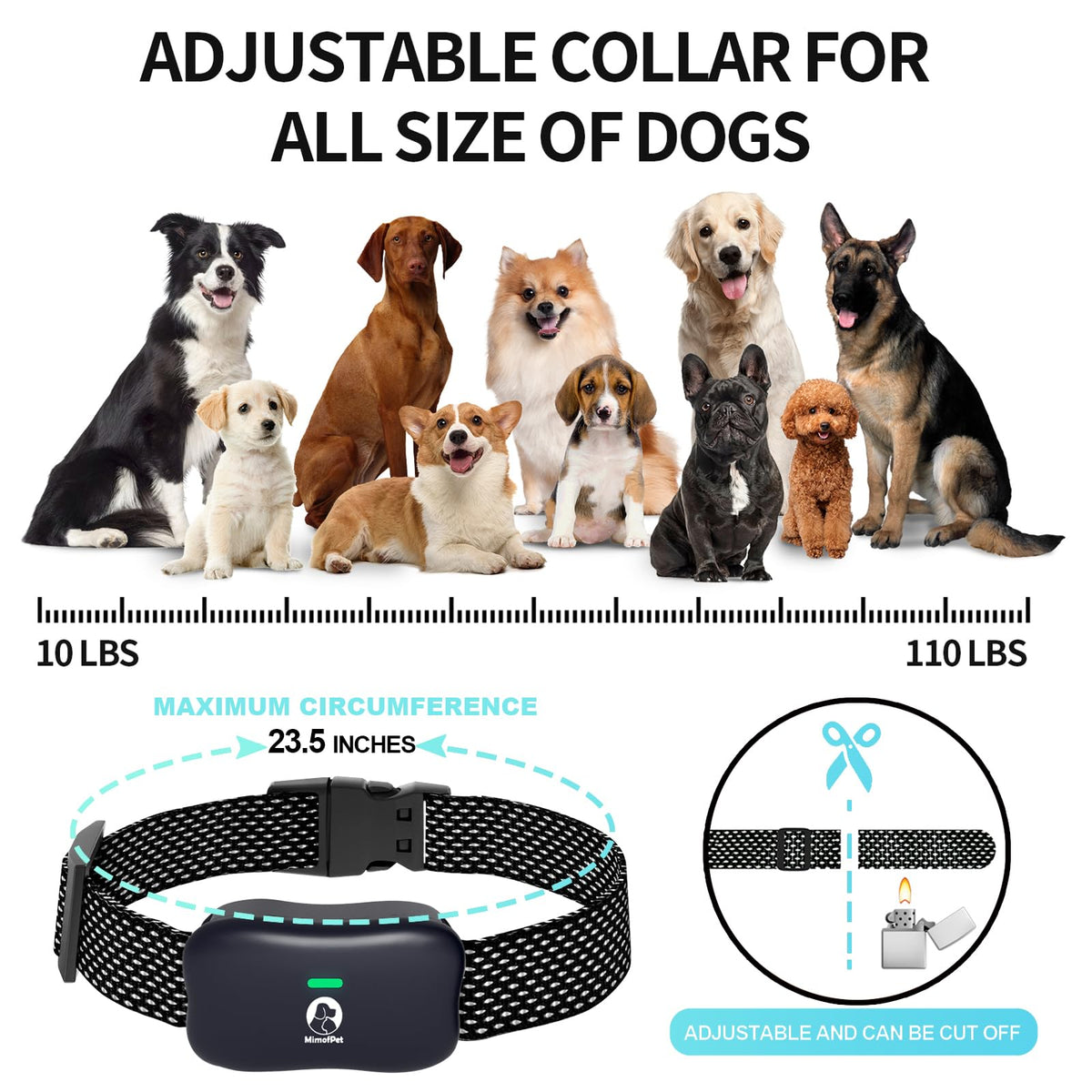MIMOFPET Animal Collar in Up to 3500ft, Blue