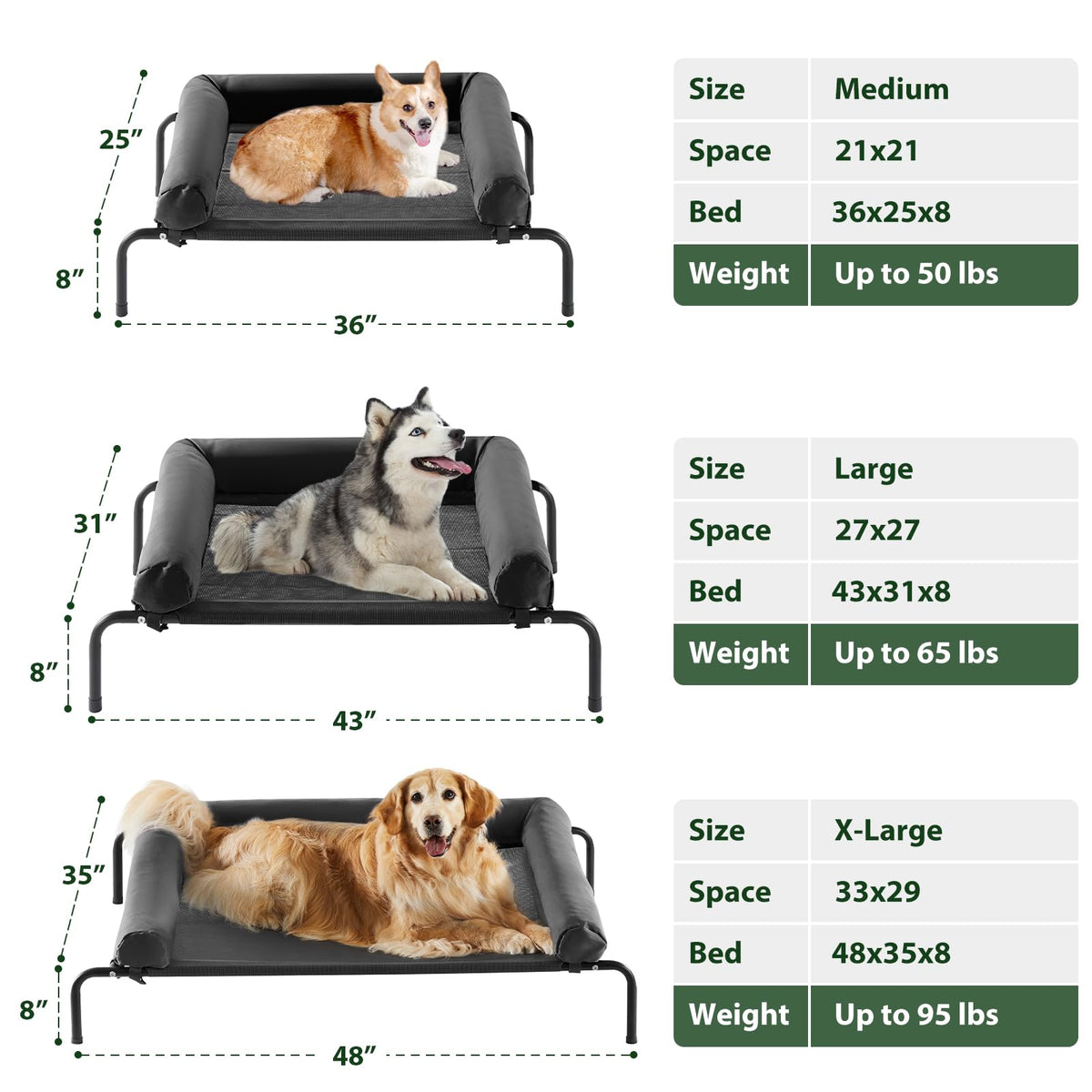 RRPETHOME Pet Bed Mat in 43.0"L x 31.0"W x 8.0"Th, Black