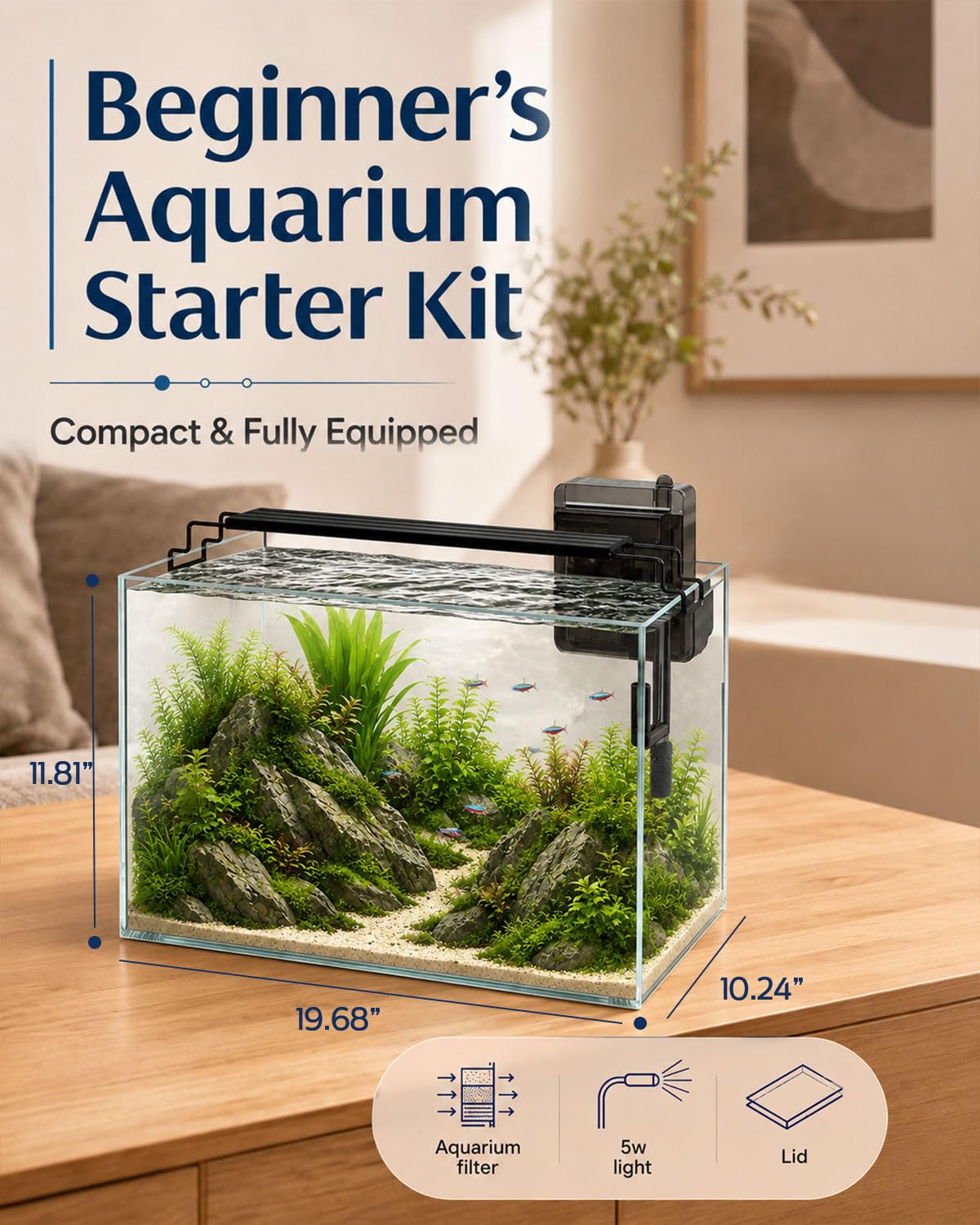 minilake Vivarium in 10 Gallon, Transparent
