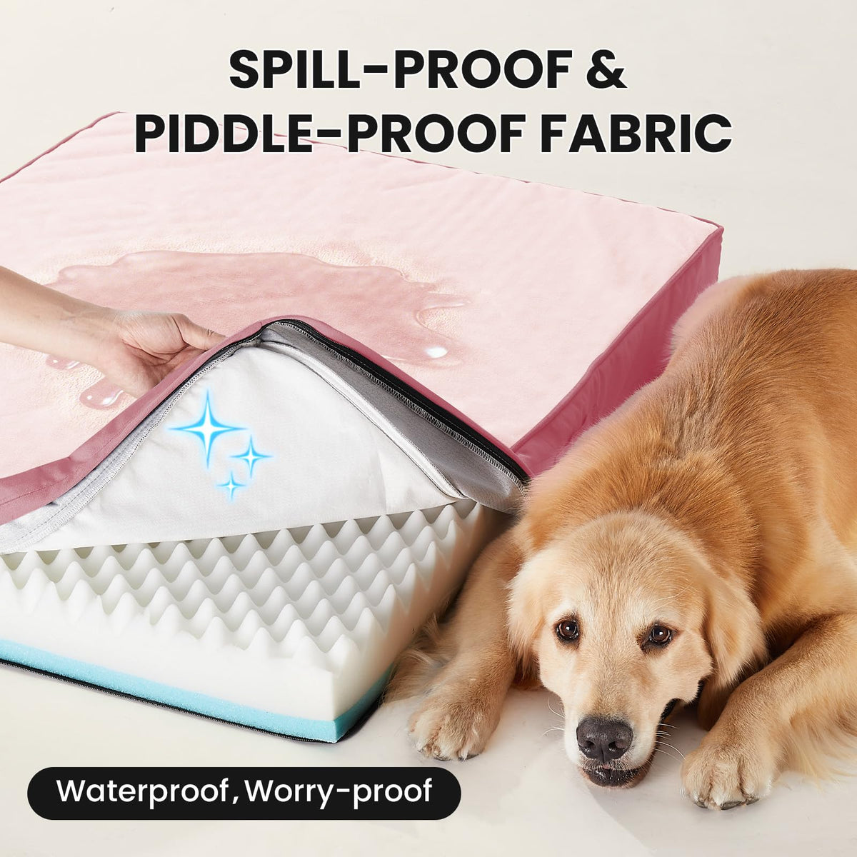OhGeni Pet Bed Mat in 41" x 28" x 4" (For Crate), 02-Pink