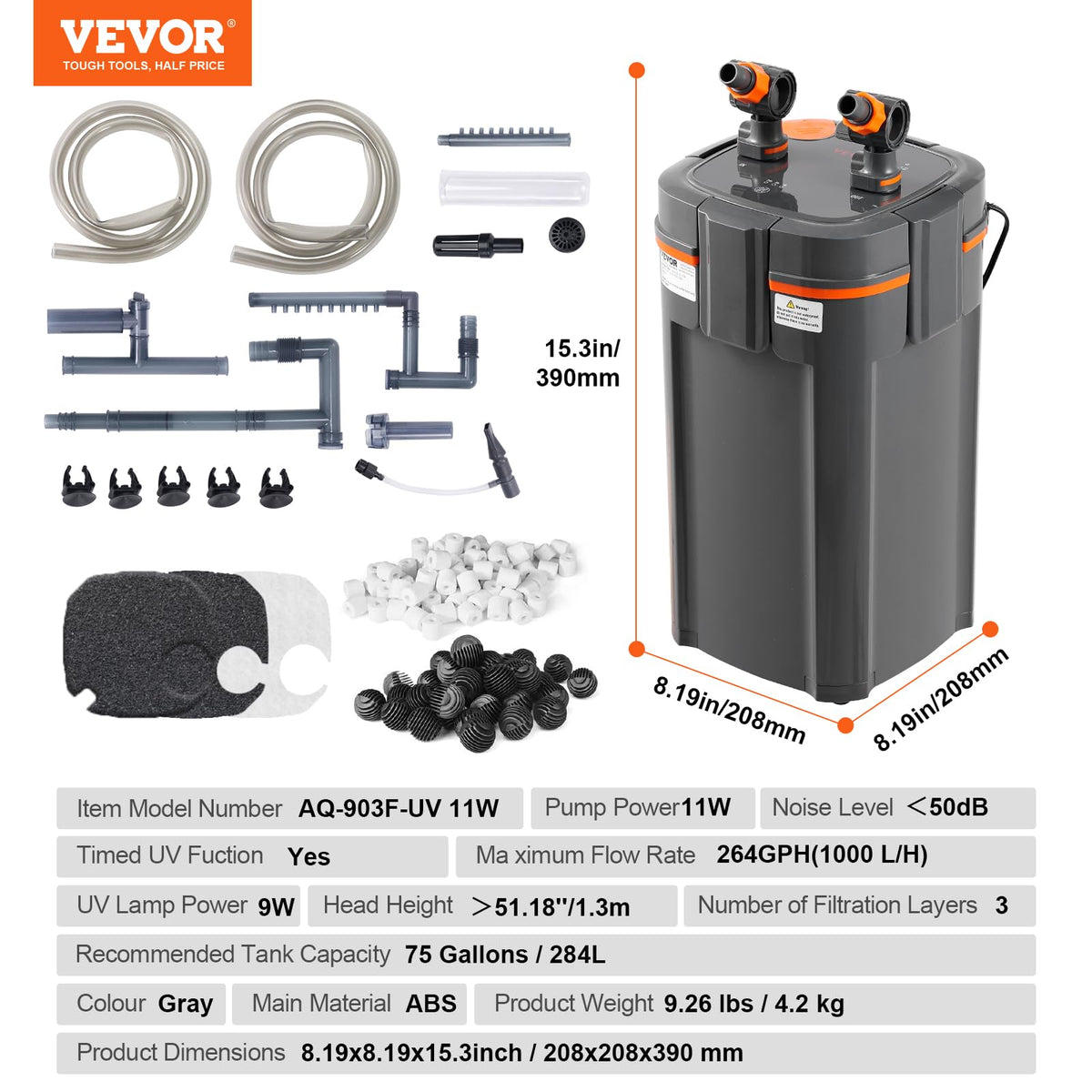 VEVOR Water Pump in Gray, Black