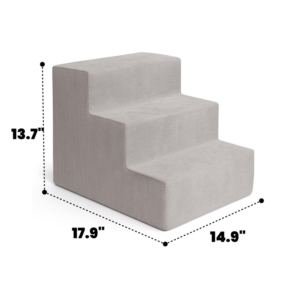 MEWANG Animal Stair in 3 steps: 17.95''L×14.96''W×13.70''H, Square Corner