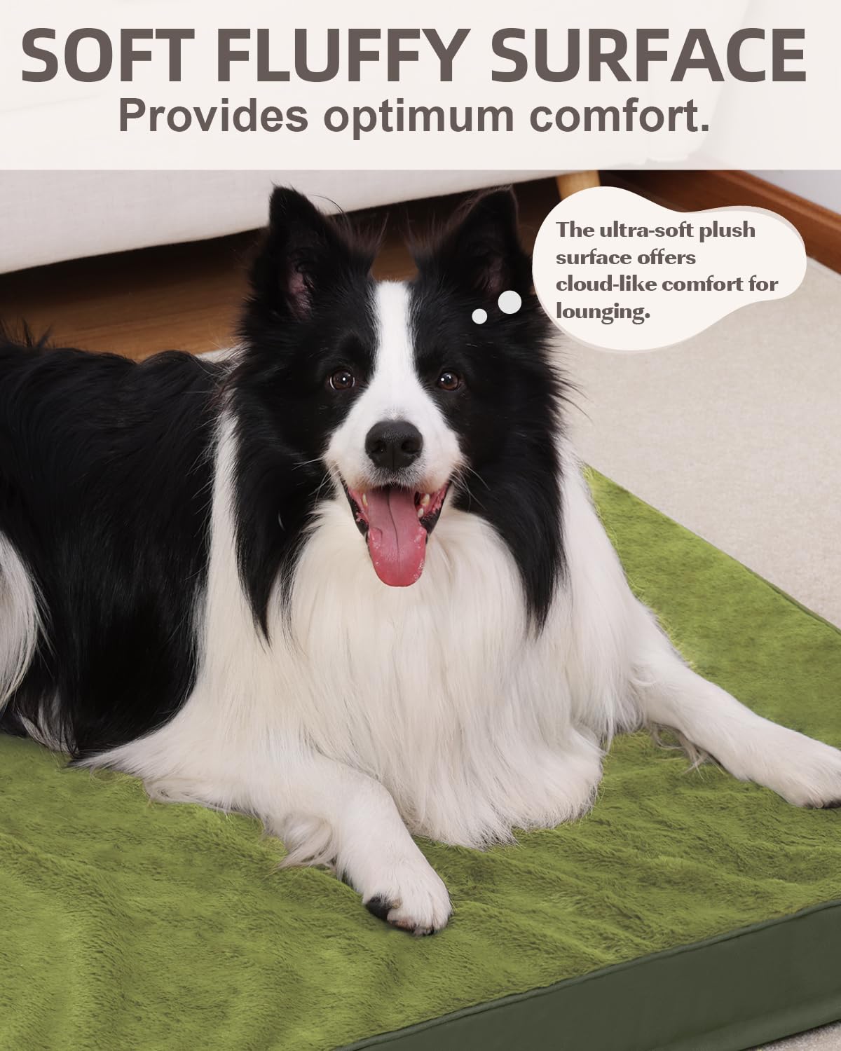 KSIIA Pet Bed Mat in 35.0"L x 22.0"W x 3.0"Th, Green