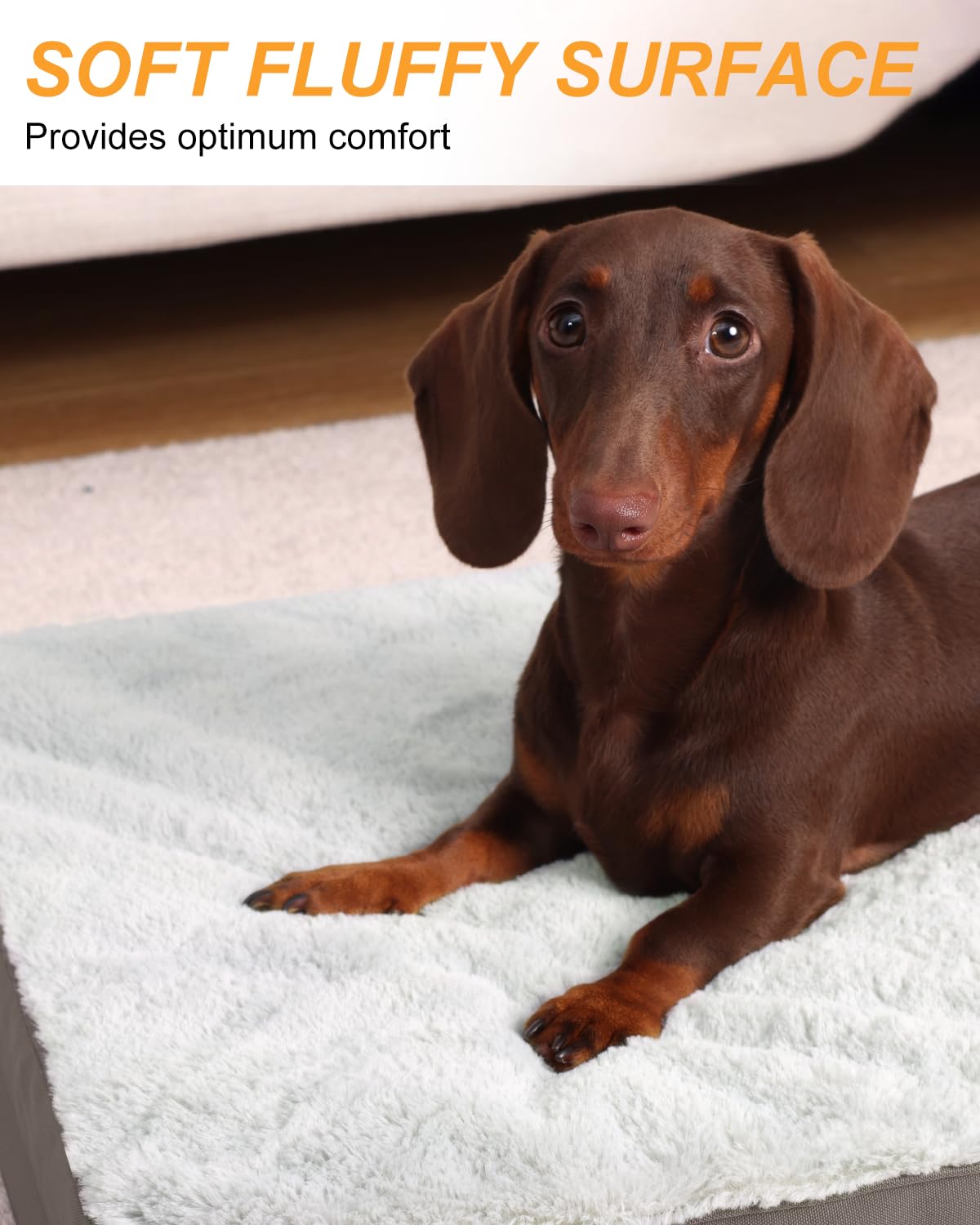 KSIIA Pet Bed Mat in 17.0"L x 12.0"W x 2.5"Th, Light Grey