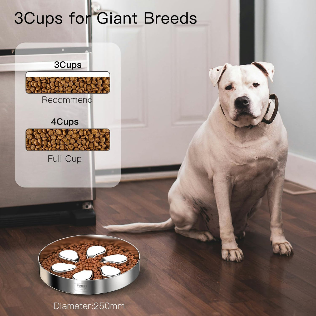 Feedoo Pet Feeder in L 3.5-Cup, Flower-1Pack