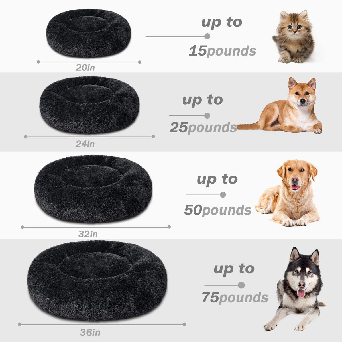 Patas Lague Pet Bed Mat in M:24x24INCH, Black