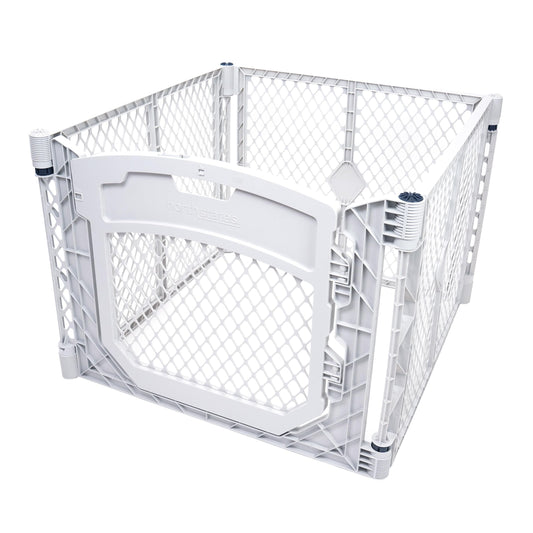 MYPET Pet Playpen in 4-Panel, Light Gray