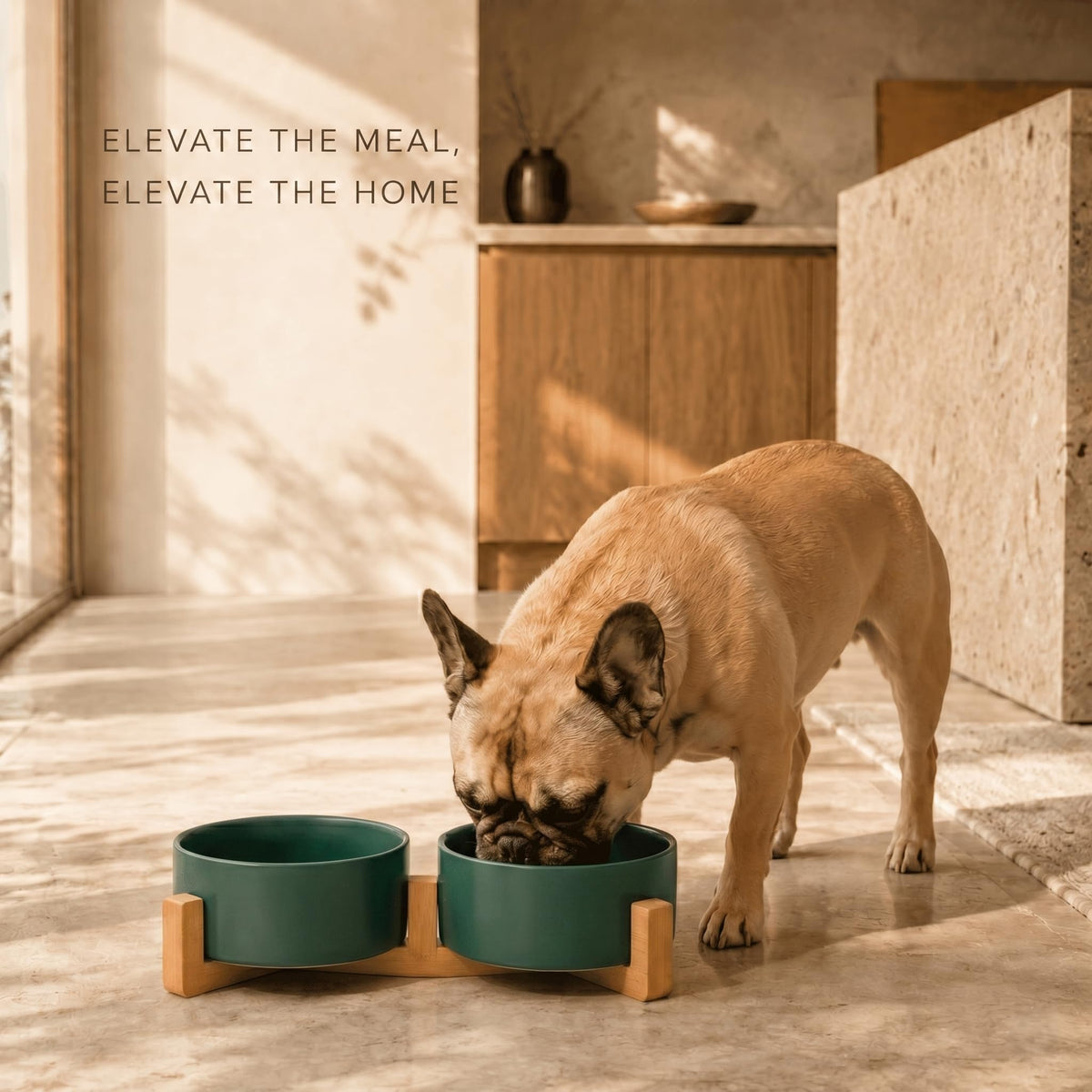 SPUNKYJUNKY Pet Feeder in 3.6 cups, Green × 2