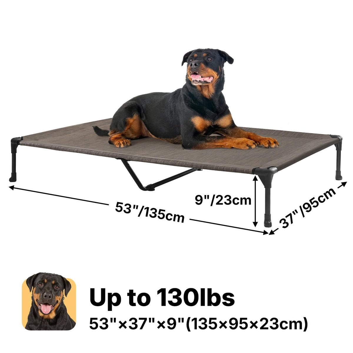 Veehoo Pet Bed Mat in 53.0"L x 37.0"W x 9.0"Th, Brown