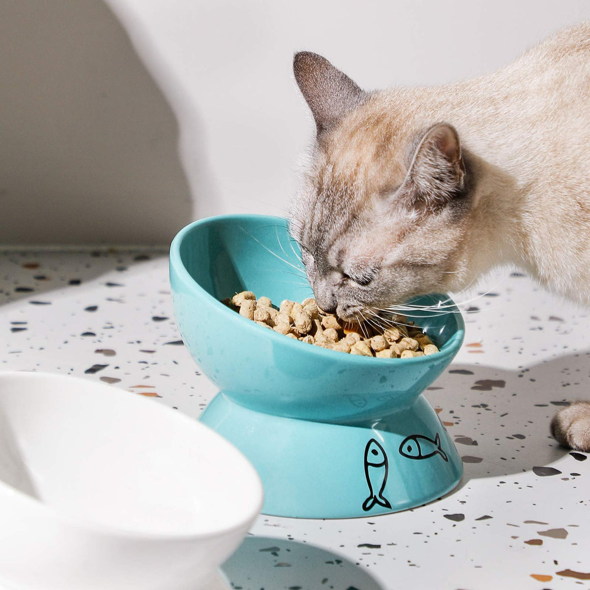 Sweejar Home Pet Feeder in 6 Inch, White