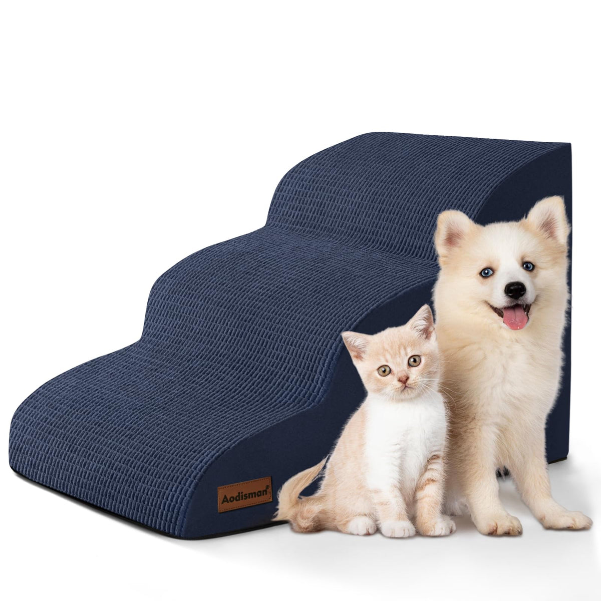 aodisman Animal Stair in Standard 3-Step 15.7"H, Blue