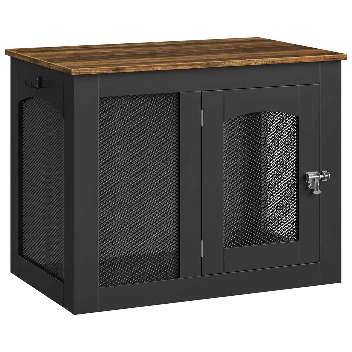 CHOEZON Animal Cage in 30.1"L x 13.2"W x 23.8"H, Black and Walnut