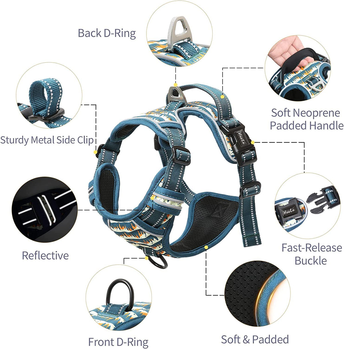 HEELE Animal Harness in S, Flower-Sunset Valley