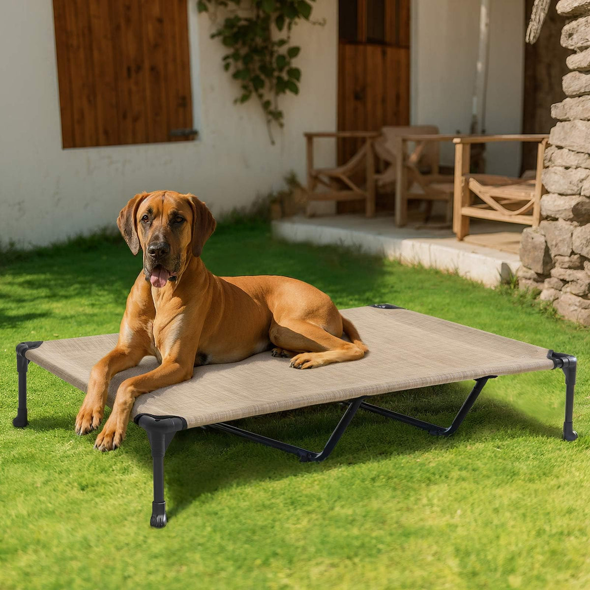 Veehoo Pet Bed Mat in 59.0"L x 37.5"W x 9.0"Th, Beige Coffee