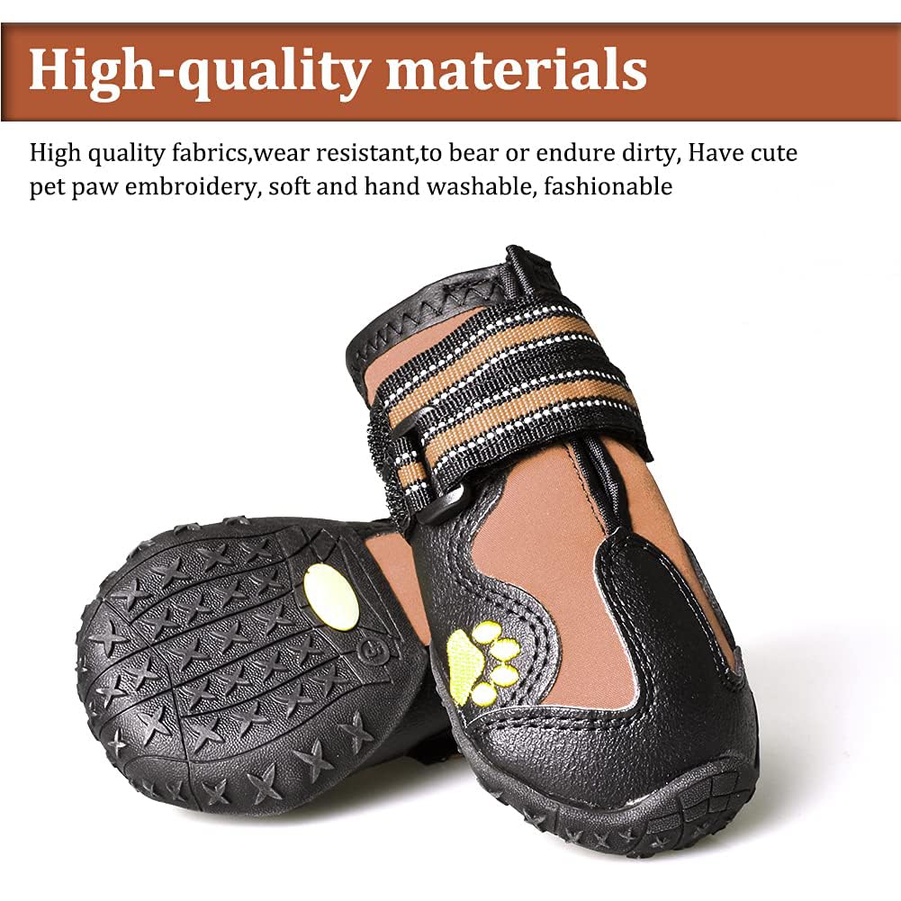 CovertSafe& Paw Hoof Protector in Size 1: （2.3''x1.6'')(L*W) for 10-23 lbs, Brown
