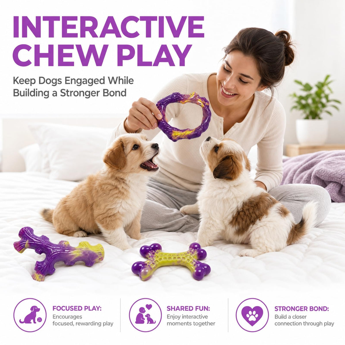 Frienhund Pet Toy in Small, Purple(Small)