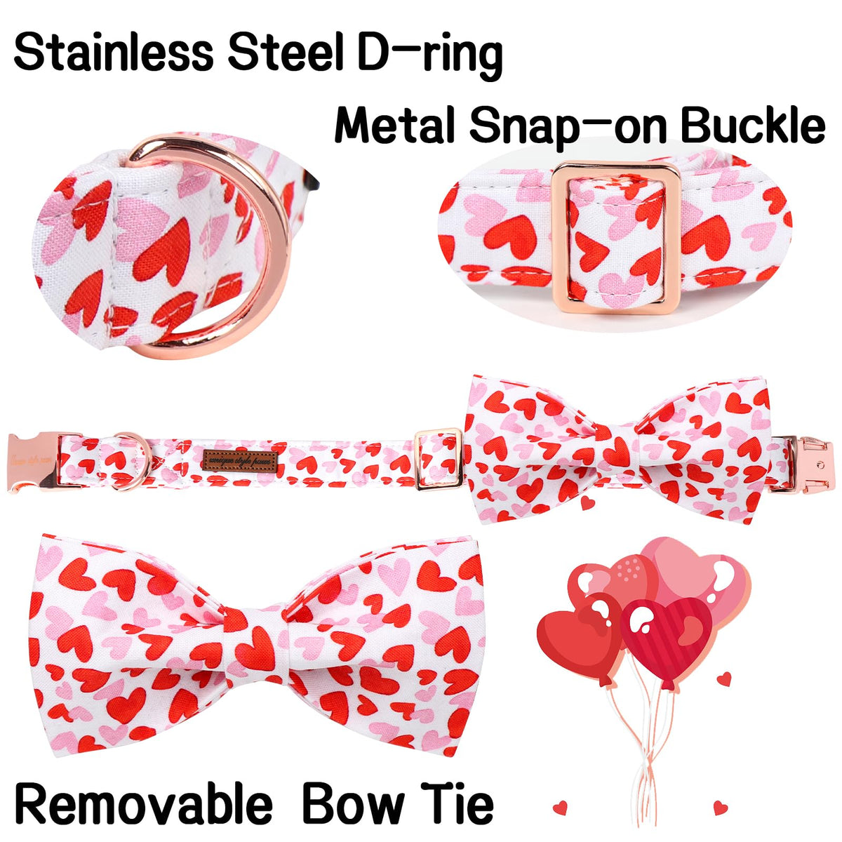 Unique style paws Animal Collar in S, heart-bow