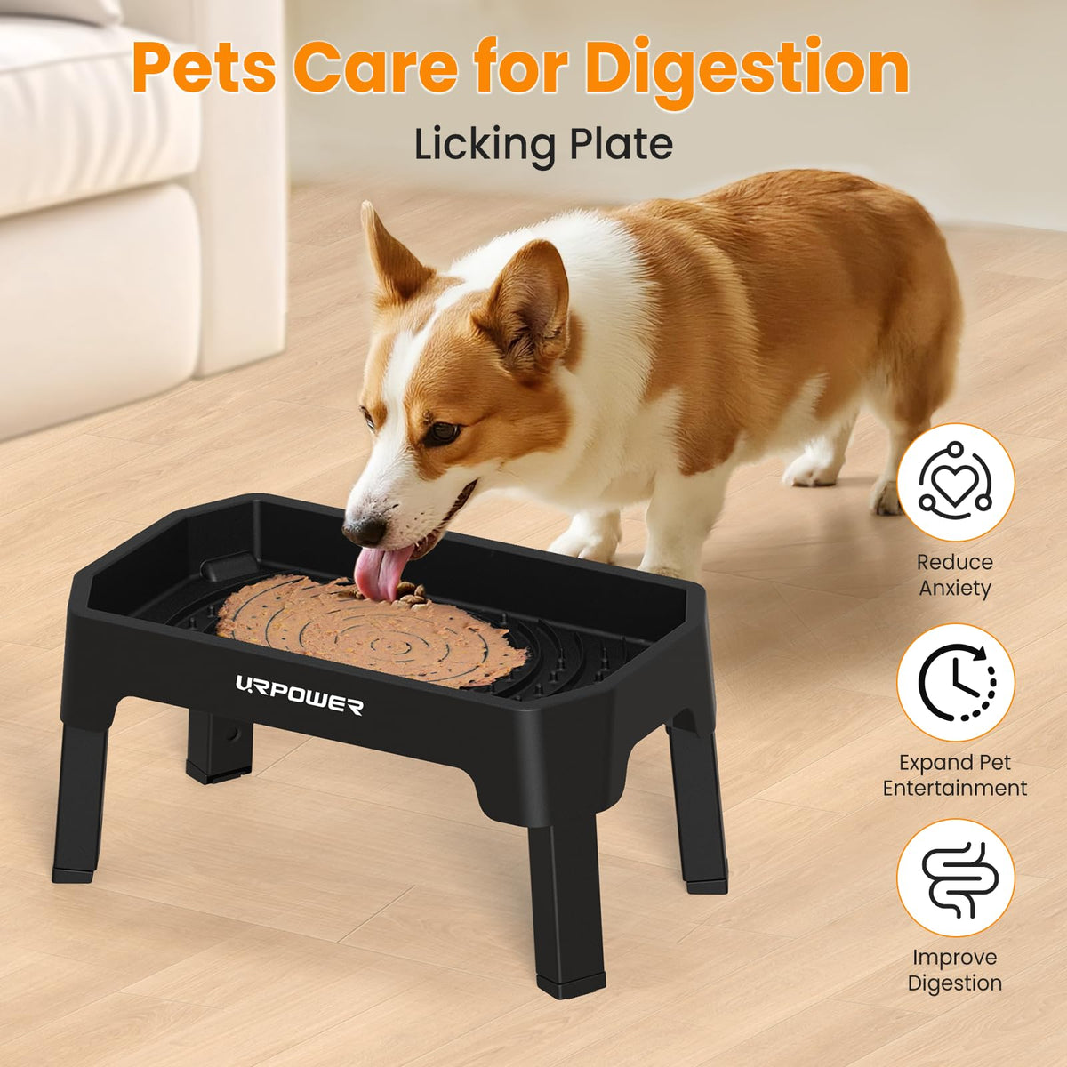 URPOWER Pet Feeder in Large, Black