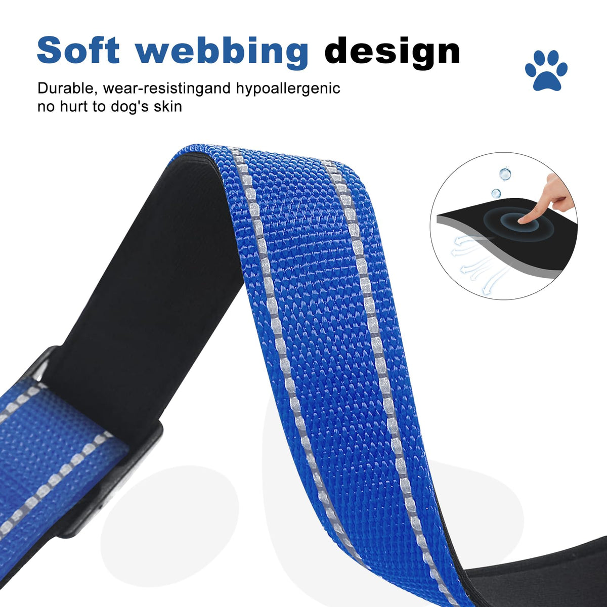 GDLKPS Animal Collar in XS:3/4" Wide for 11.5"-13.5" Neck, Blue