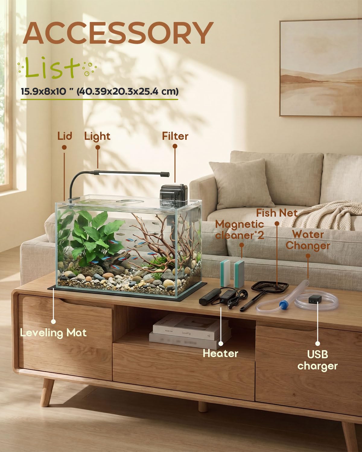 minilake Vivarium in 5 Gallon, Transparent