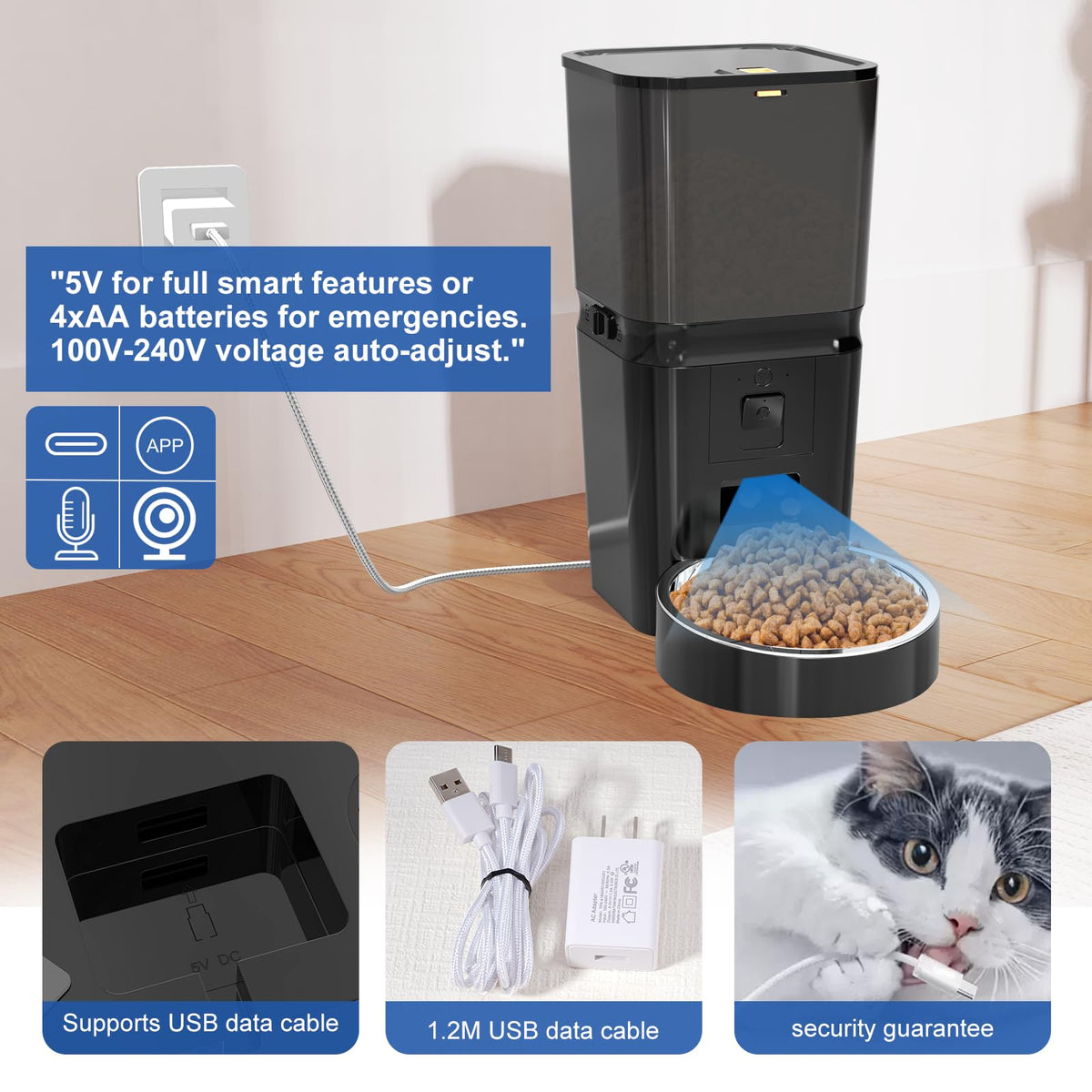 SIATELOO Pet Feeder in Large, Matte black