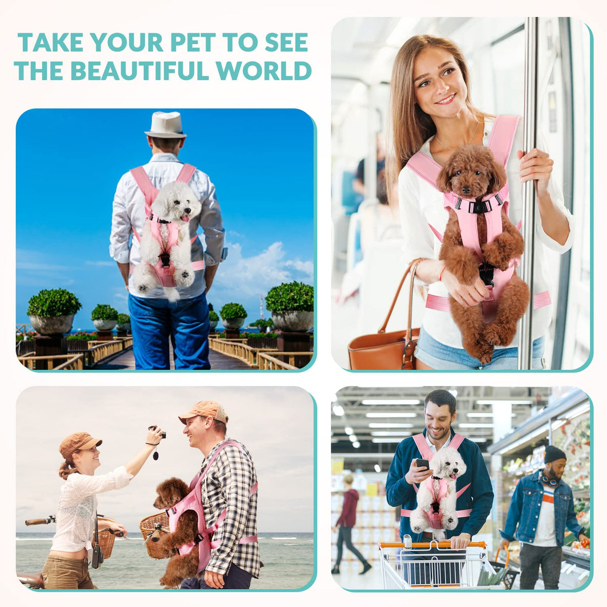 Lukovee Animal Carrier in 8.4"L x 13.0"W x 2.1"H, Pink