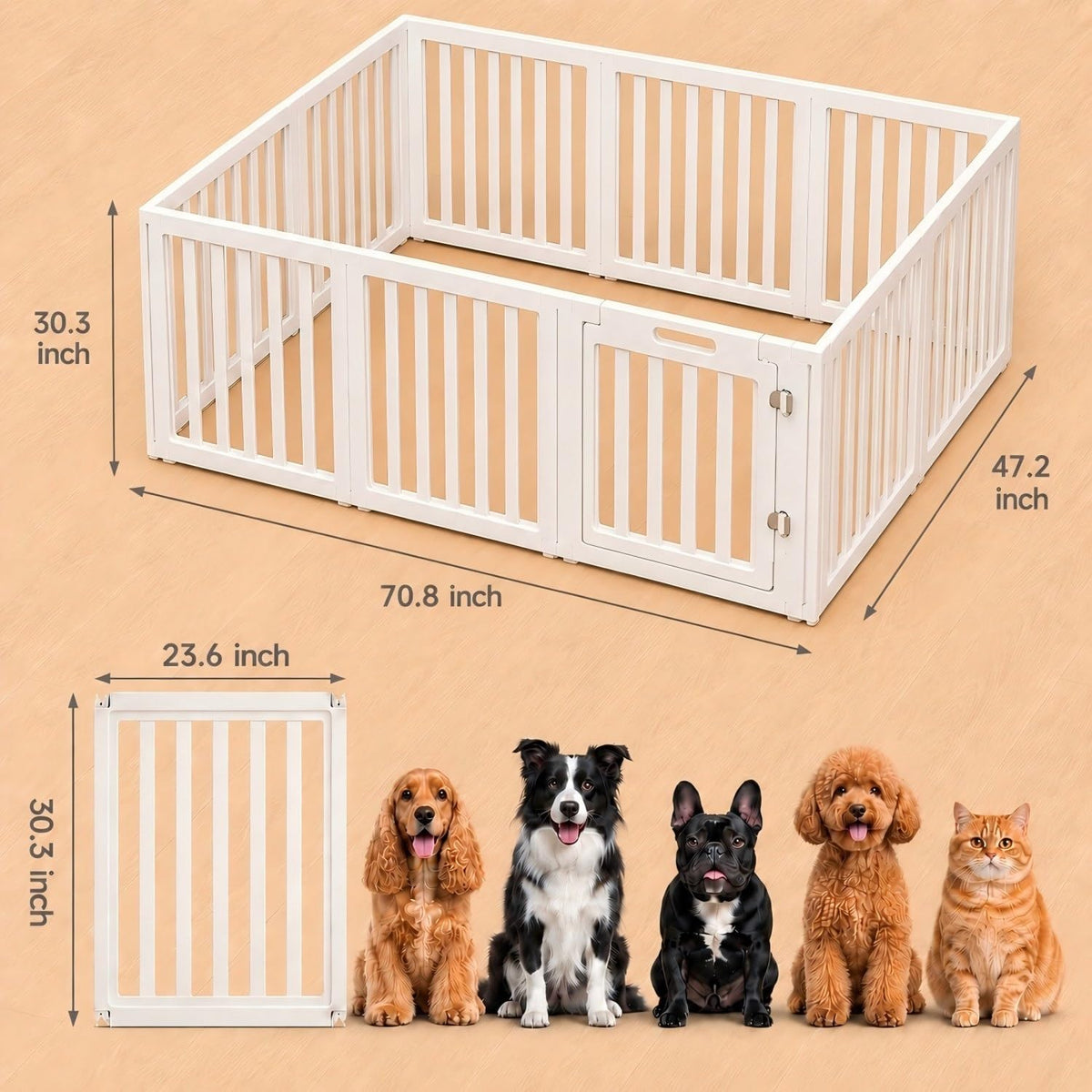 everfront Pet Playpen in 30", White