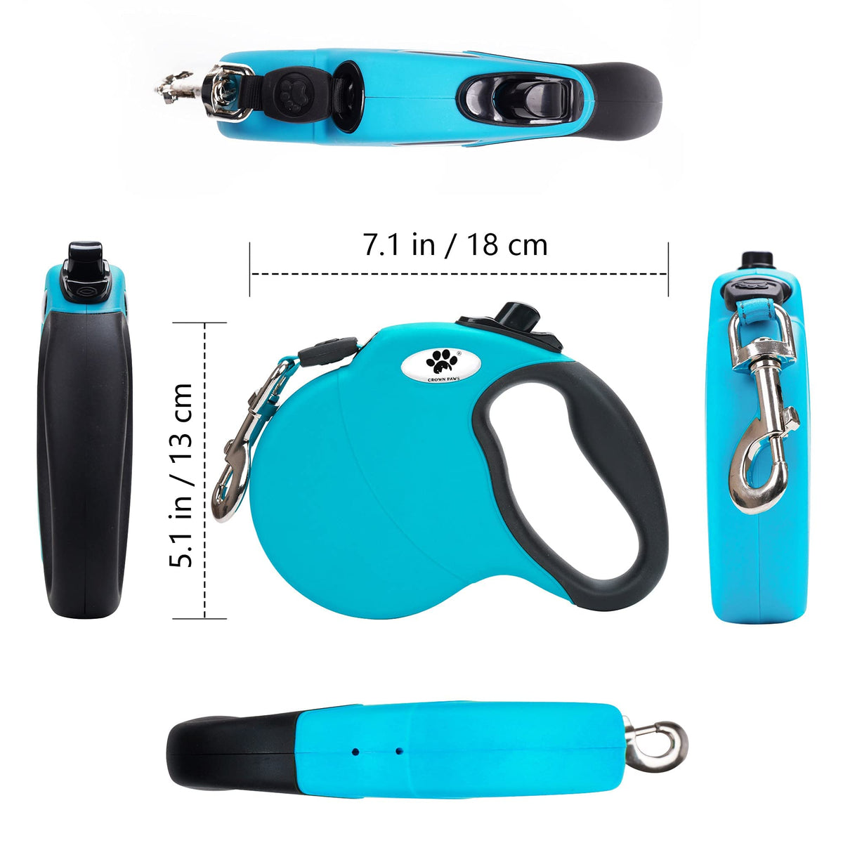 CROWN PAWS Leash in Large, Blue
