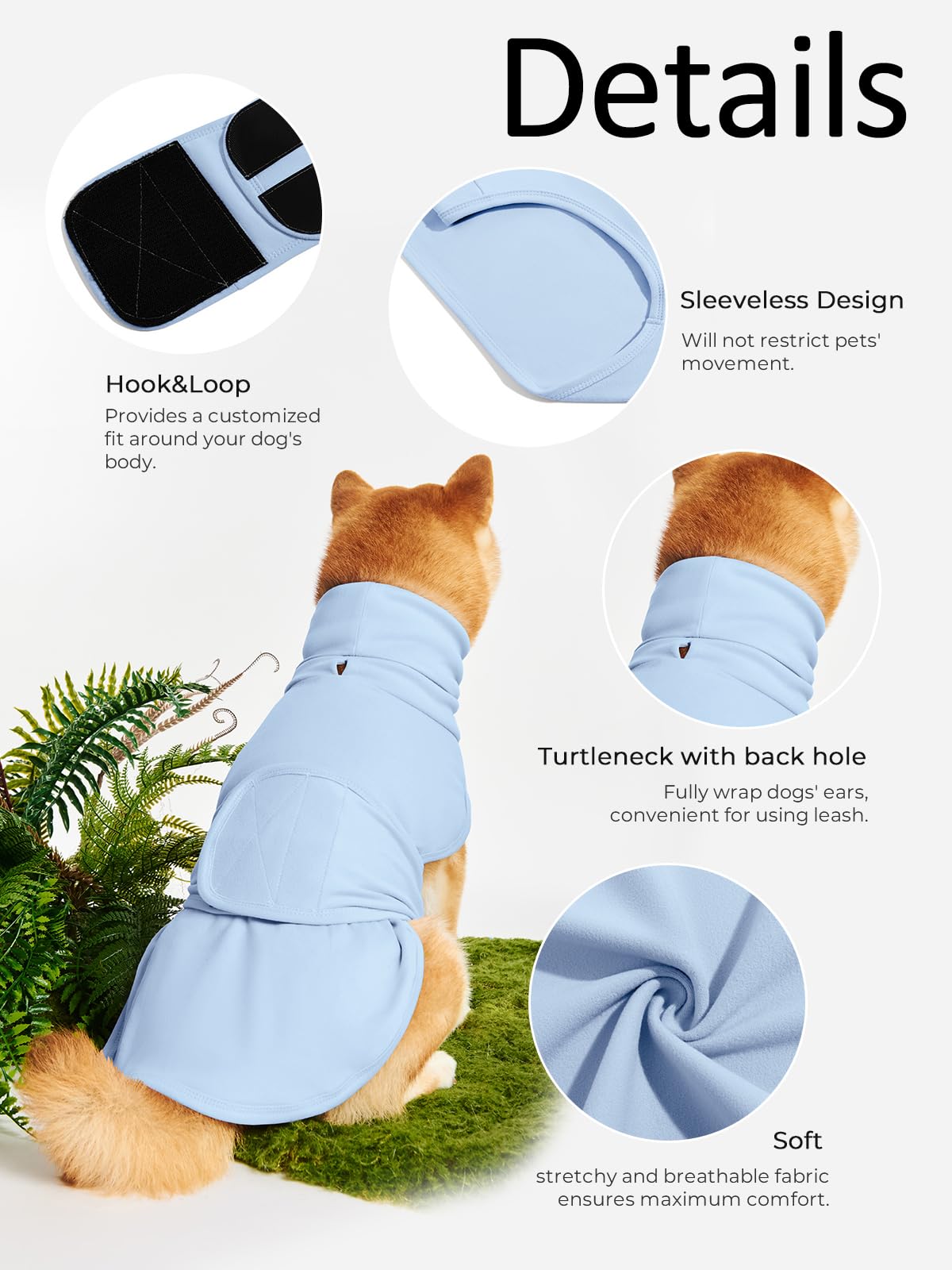 Haloumoning Pet Apparel in X-Small, Sky Blue