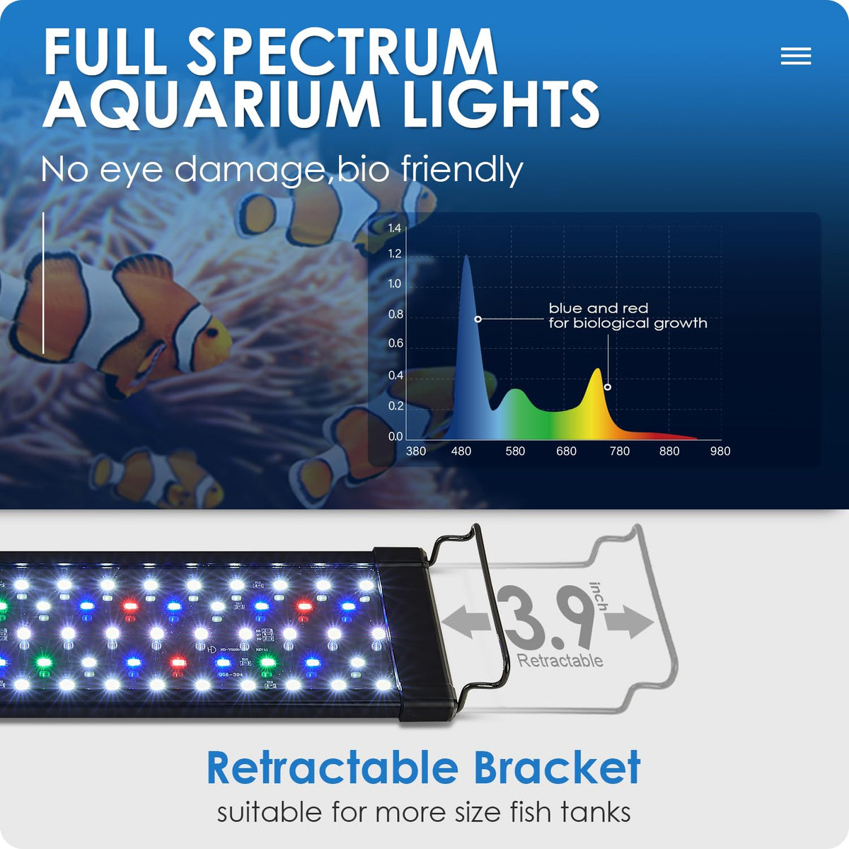 Gamalta Lamp in For 12~18inch Fish Tank, Black - Remote Control