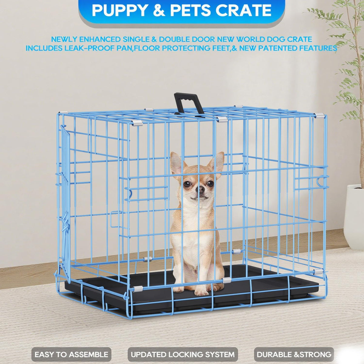 FDW Animal Cage in 18.0"L x 12.0"W x 14.0"H, Blue